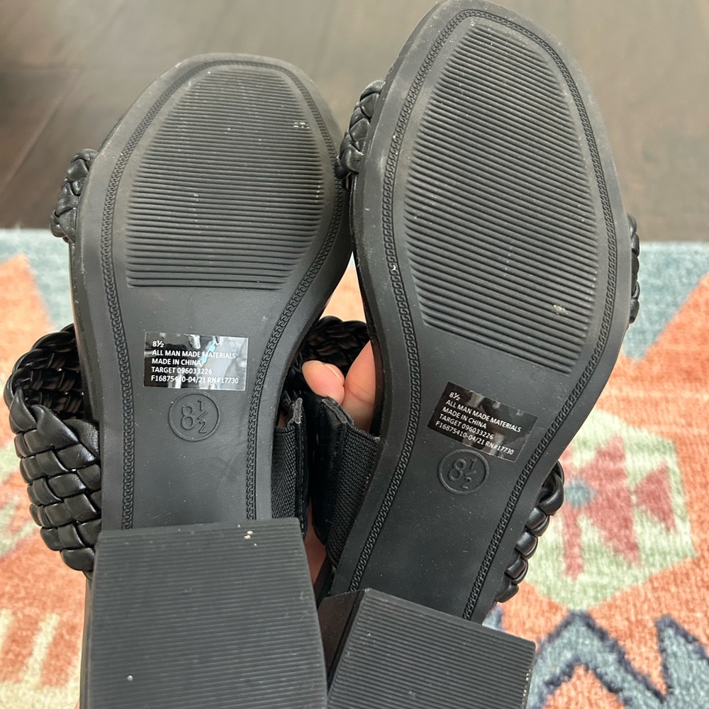 a new day Black Braided Strap Sandals size 8.5 - Picture 5 of 5